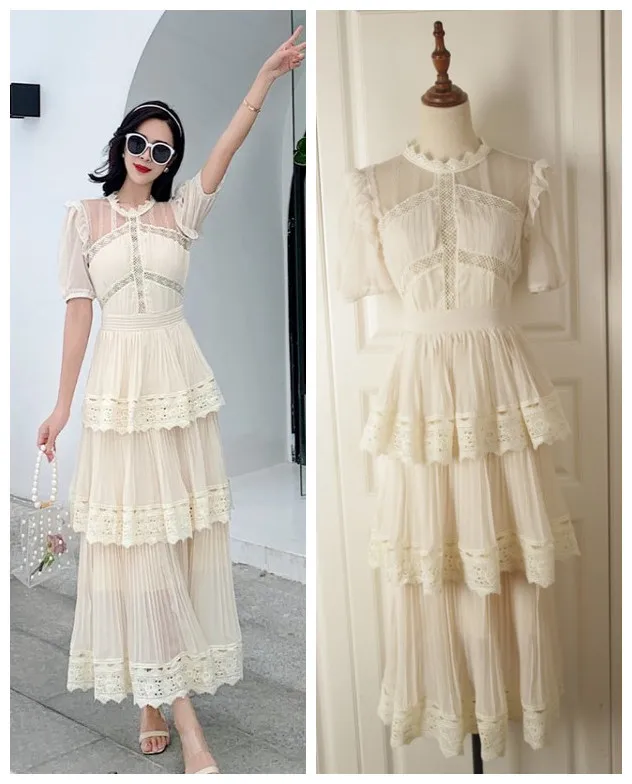 

Женское многослойное длинное платье, повседневное шифоновое Плиссированное Платье с V-образным вырезом, лето 2020