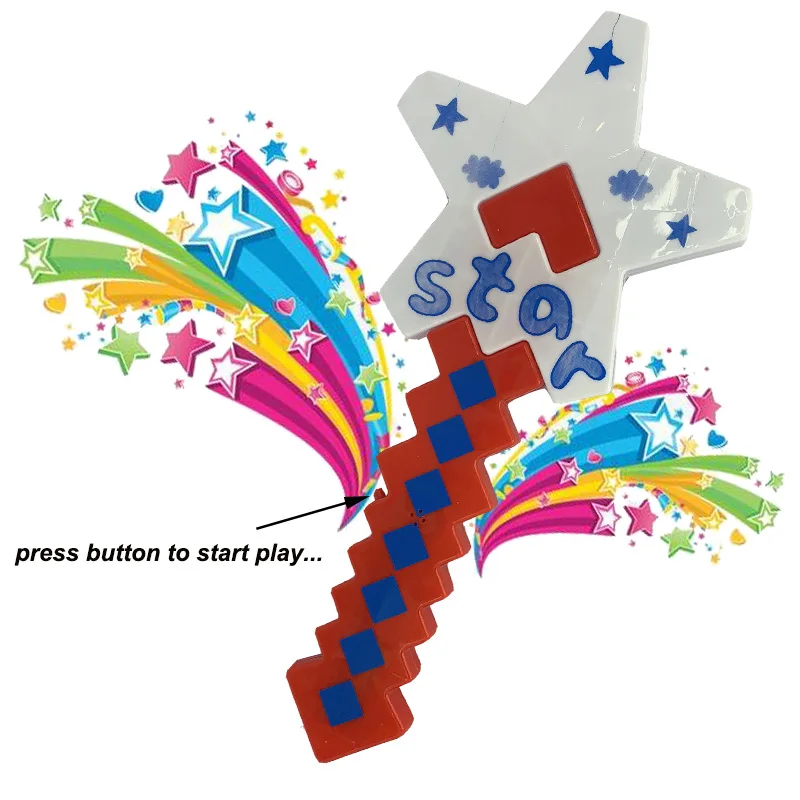 Игрушечный меч в форме звезды с цветным светильник и музыка для детей ролевые