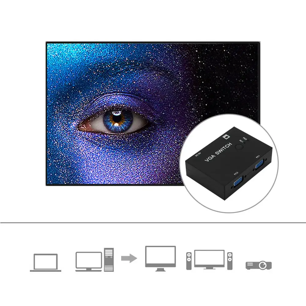 2 в 1 портативный переключатель VGA|Кабели VGA| |