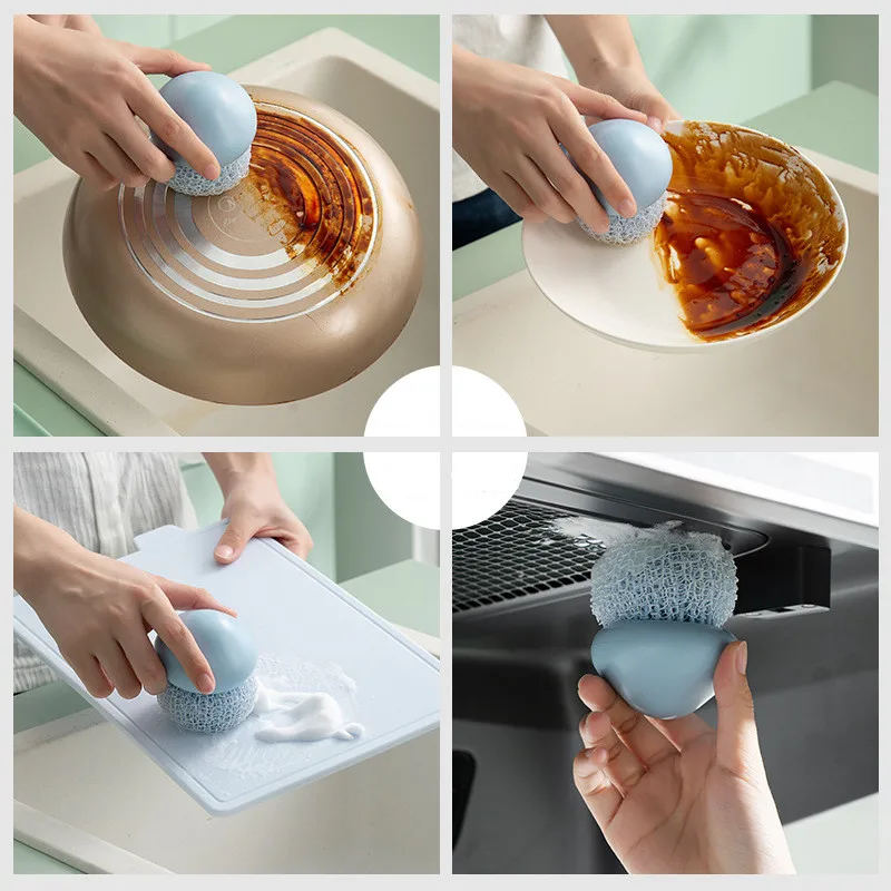 JO LIFE стальная проволочная щётка для чистки шариков с ручкой кухонного очистителя