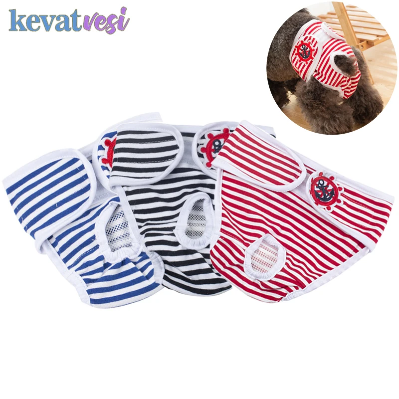 Female Dog Shorts Washable Dog Physiological Pants for Small Medium Dogs Diaper Panties Striped Sanitary Pet Underwear S-Xxl