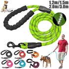Светоотражающий Поводок для больших собак, прочный нейлоновый поводок с удобной мягкой ручкой, сверхпрочная веревка