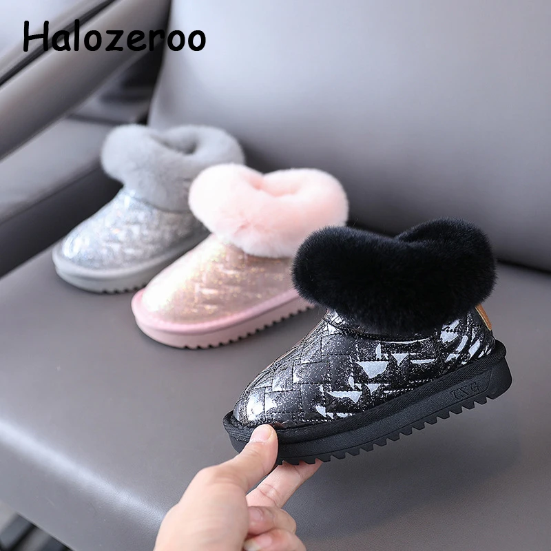 

Winter New Kids Snow Boots Baby Girls Fur Ankle Shoes Children Warm Waterproof Boots Boys Soft Fashion Boots Slip On Brand Shoes