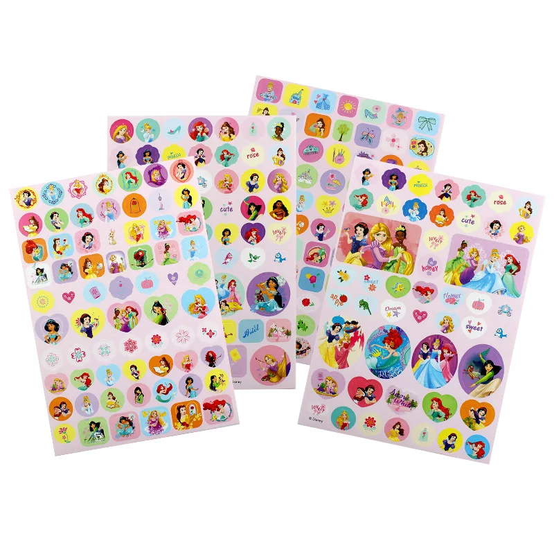 

Disney Princess Cartoon Stickers Children's Stationery Praise Color Stickers Children's Avengers Meng Version Reward Stickers