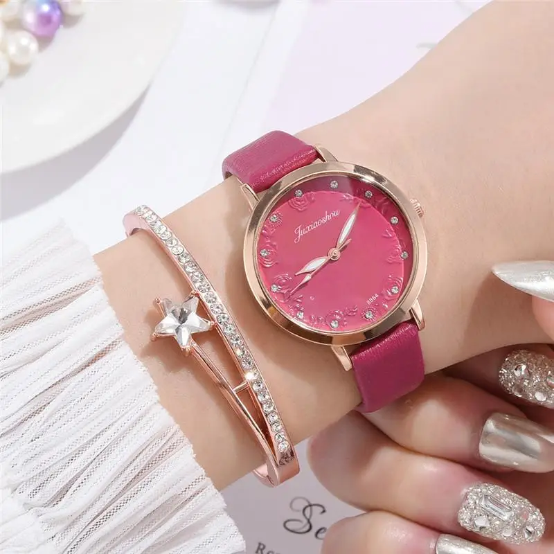 Ретро розы набор дизайн женские часы модные роскошные нарядные