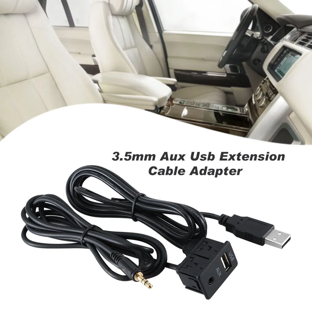 Car Dash Flush Mount USB Port Panel Auto Boat 3.5mm AUX Extension Cable Adapter for Toyota I Meter |