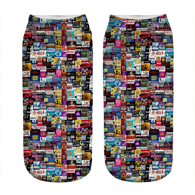 

Женские носки, кавайные носки с принтом логотипа на Бродвее, женские носки с принтом, веселая забавная Новинка в стиле Харадзюку, милые пода...