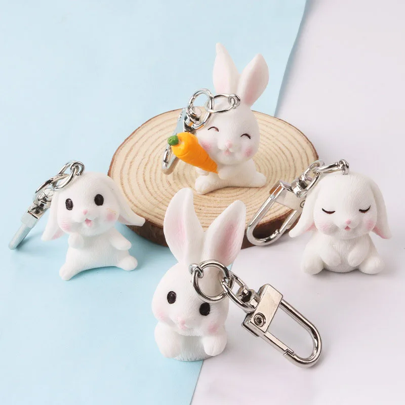 Cartoon Rabbit key Chain INS Girl Cute Car Key Chain Student Bag Airpods Pendant Fashion Small Ornament Couple Gift