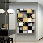 Абстрактная Картина на холсте в скандинавском стиле геометрический черно-белый плакат настенное искусство Простая Современная гостиная украшение для дома аксессуары