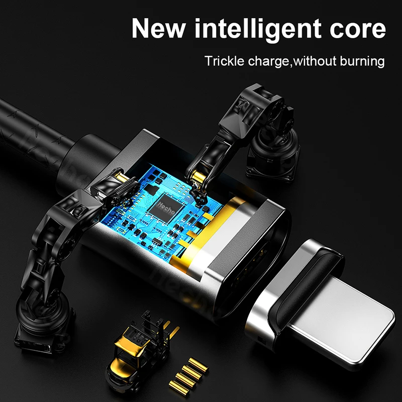 

Magnetic Phone Charging Cable Micro USB Type C Wire For iPhone 12 11 Huawei Xiaomi Magnetic USB Cable Mobile Phone LED Data Cord