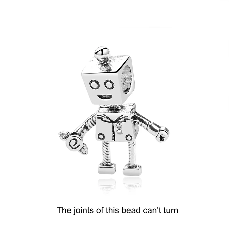 Rob Bot Новинка, сплав, бусина для отдыха, путешествий, Рождества, Радужный Шарм, Подходит для Пандора, браслет, ожерелье, сделай сам, Женские Ювелирные изделия - Цвет: Rob Bot