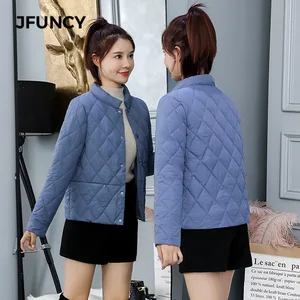 JFUNCY зимний женский светильник, куртка, Корейская женская парка, весенние женские тонкие куртки, пальто размера плюс, Женская куртка, хлопковая верхняя одежда
