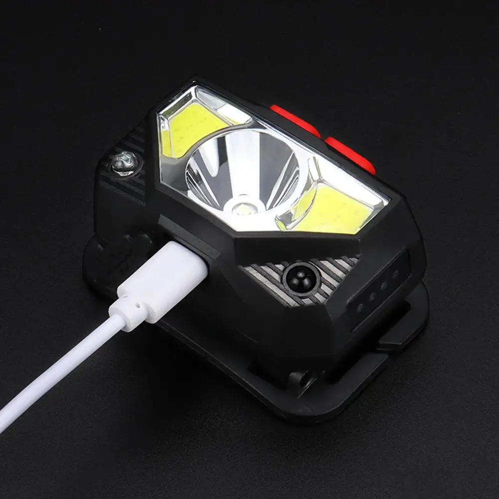 XML-Q5 LED Rechargeable Headlamp White Red Finger Induction Headlights Head Light Lamp Torche's Flashlight Built-in Battery | Лампы и