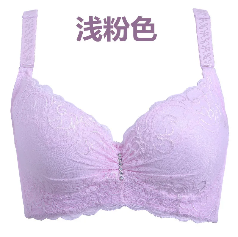 

Lace sexy adjustment large size bra burst with steel rings gathered in thin lingerie