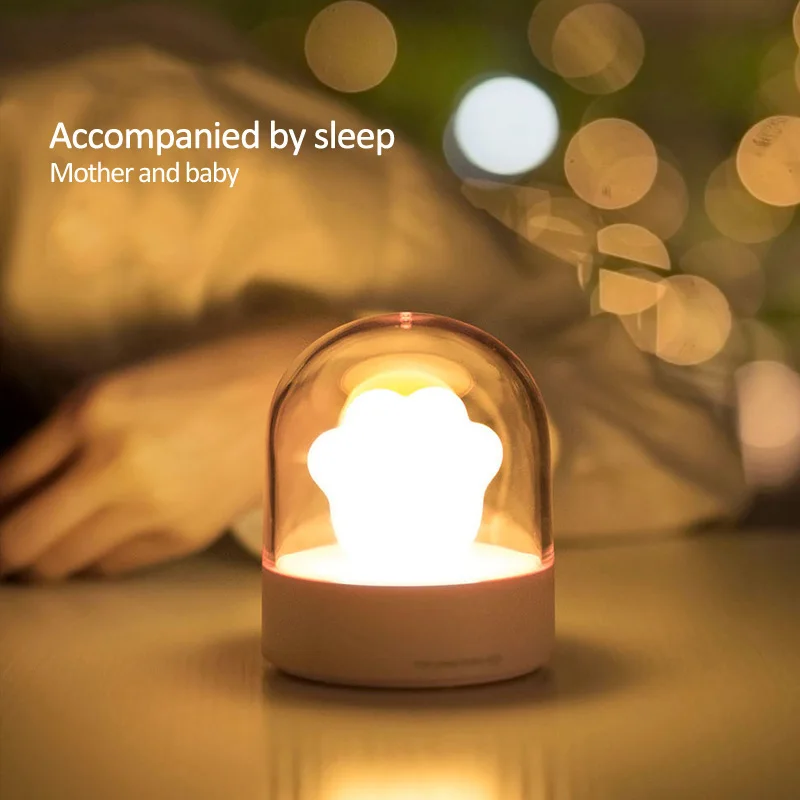 

Led Cute cat paw hand Charging Light music box Usb Atmosphere Night Lamp Intelligent Lovely light table lamp kid room