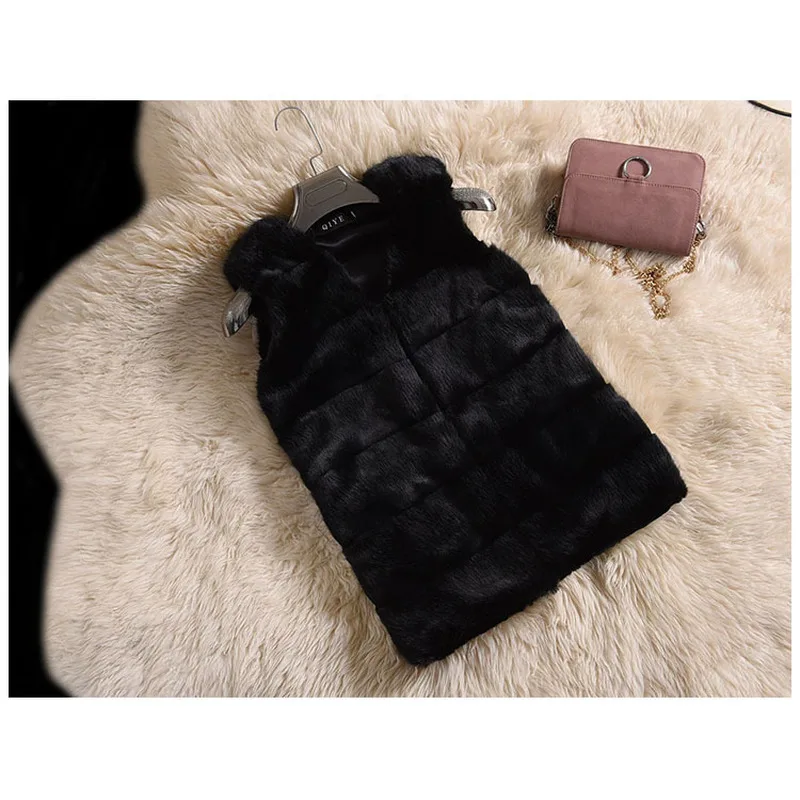 

Women Faux Fox Fur Vest Winter Thick Fluffy Sleeveless Coat Vests Warm Outerwear Luxury Fur Jacket Elegant Mujer Bontjas 2020