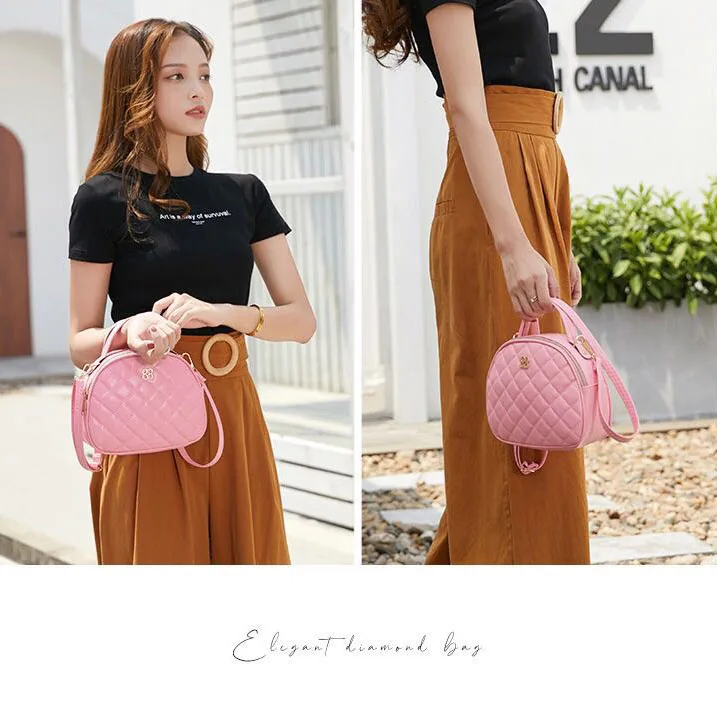 

Women Lingge Shell Bag Korean Fashion Mini Shoulder Bag Simple Temperament Handbag Trend Crossbody Bag
