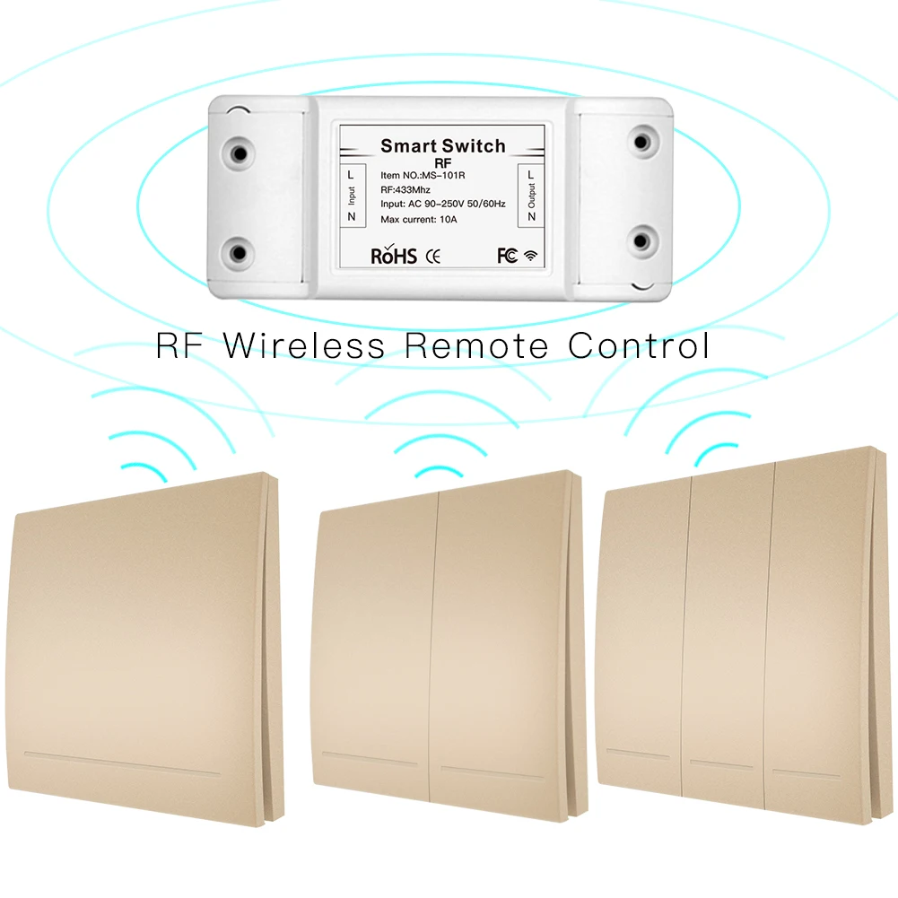 RF433Mhz умный кнопочный беспроводной переключатель светильник пульт дистанционного управления приемник, настенный панельный передатчик
