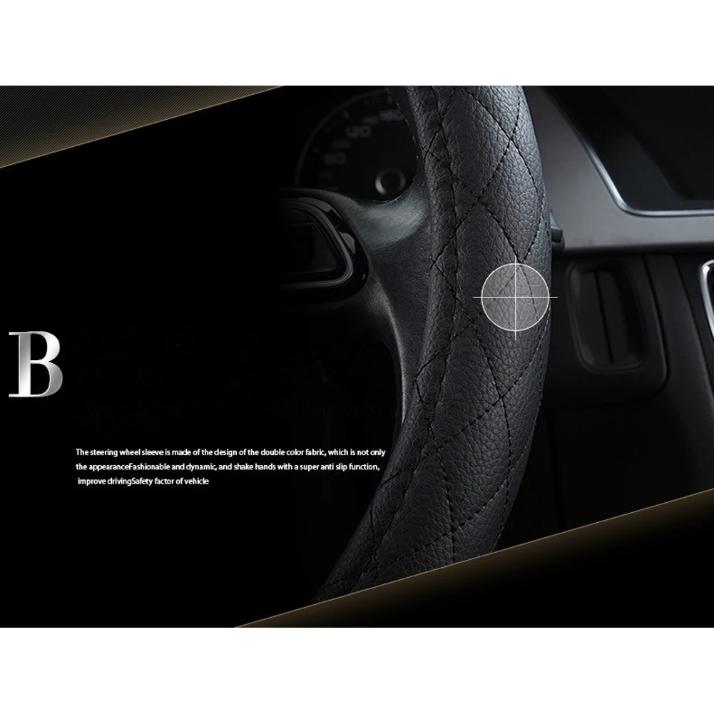 2018 Новый полностью кожаный Авто чехол рулевого колеса автомобиля с цветами дышит