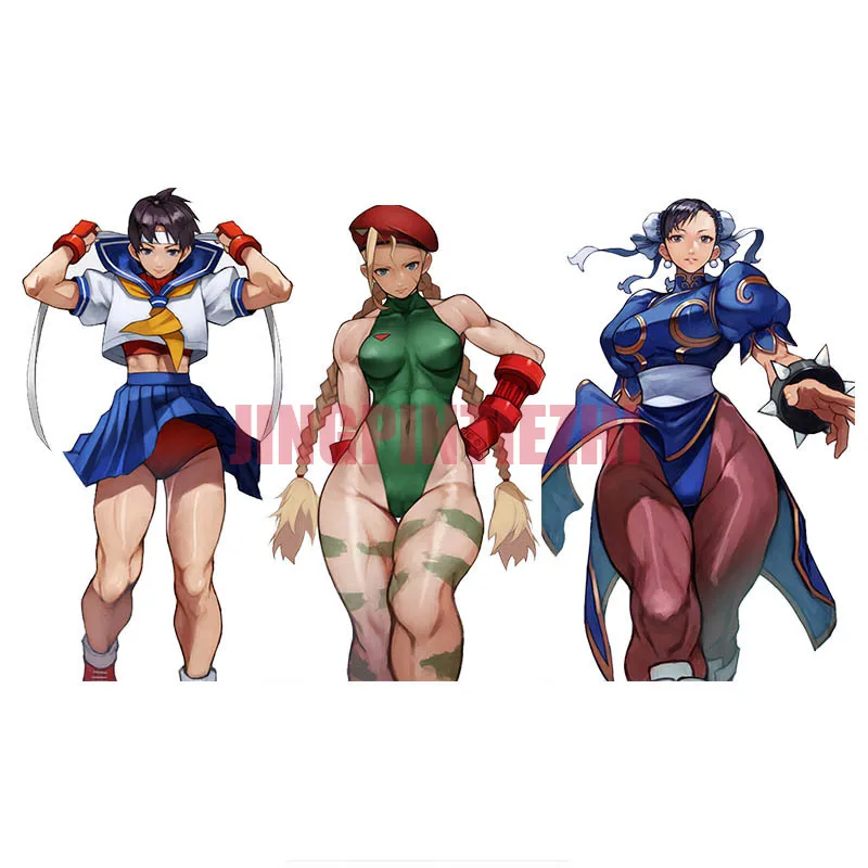 

Car Stickers Vinyl Motorcycle Decal Chun Li Cammy White Kasugano Sakura Game Girl Fighter Stickers for Kids Bicycle Luggage