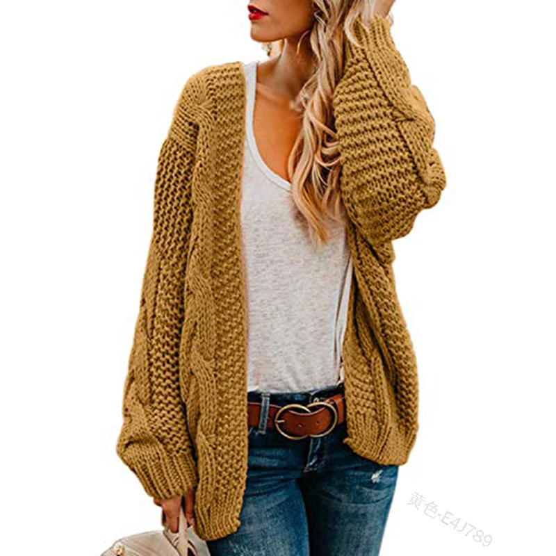 

Womens Cardigan Sweaters Oversized Chunky Open Front Crochet Cable Knit Jacket Overcoat Long Sleeve Boyfriend Cardigans Coats