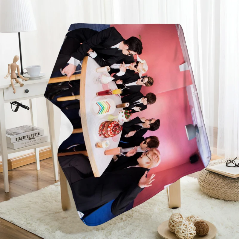 Offerte Musife Custom GOT7 Coperta Di Flanella Progetta La Tua Coperta Coperte Di Flanella Per Divano Dropshipping Fai Da Te