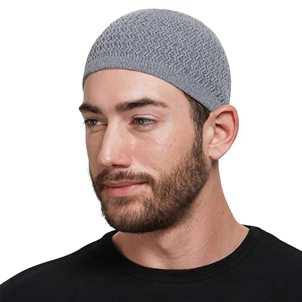 

Hot New Muslim Men Prayer Hat Winter Warm Knitted Beanie Cap Islam Jewish India Caps Musulman Arab Men's Kippah Homme Hats