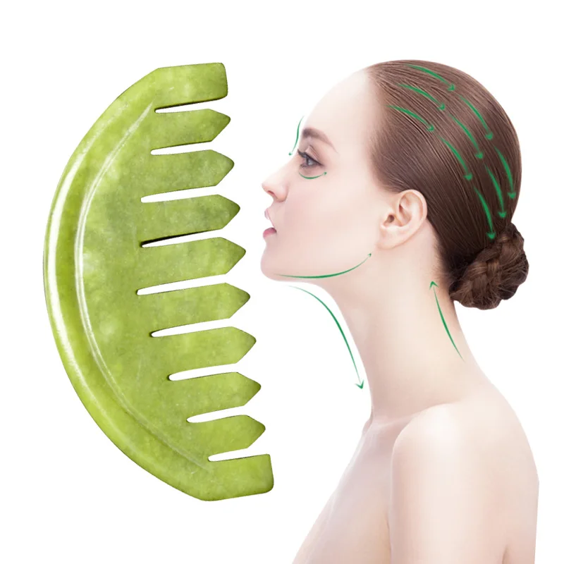 Нефритовая Массажная расческа массажер для головы леди уход за кожей