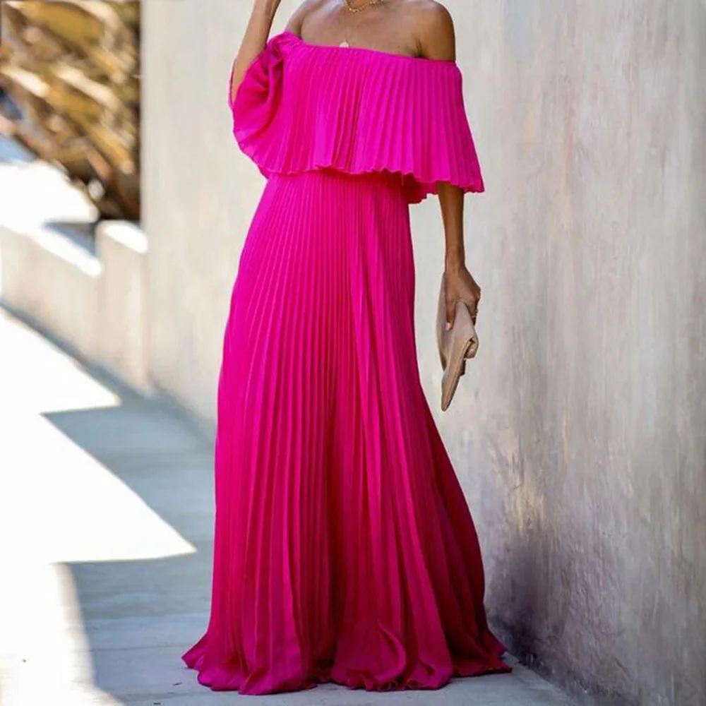 

Dress 2021 New Style Spring And Summer New Women Sexy Off-the-shoulder Chiffon Party Dress Party Dresses Elegant Vestidos Robes