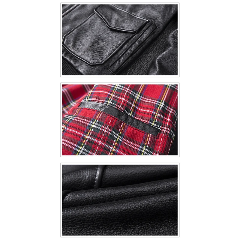 Мужская авиаторская куртка-бомбер модная мотоциклетная куртка из натуральной