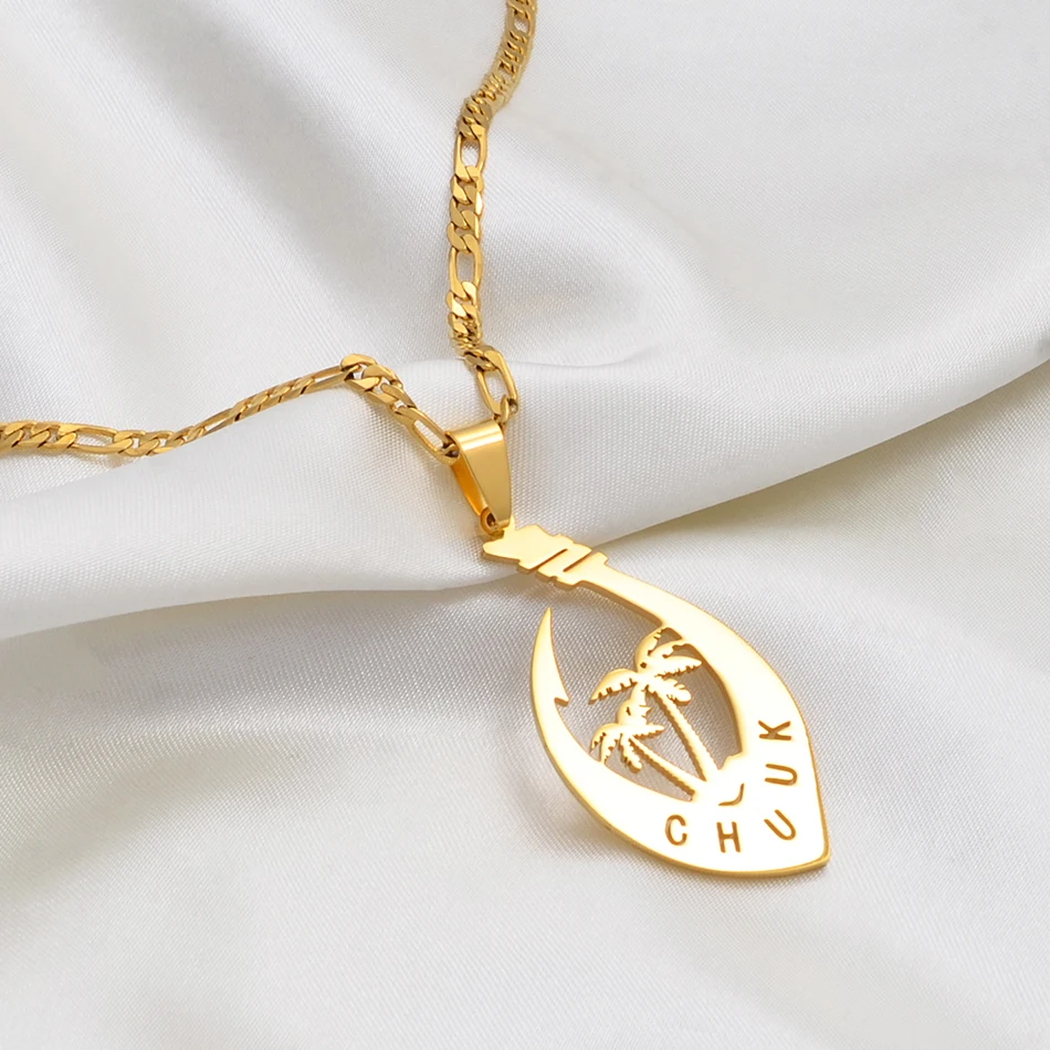 Подвеска и ожерелье Anniyo с кокосовым пальмом микронезией Чуук для женщин мужчин