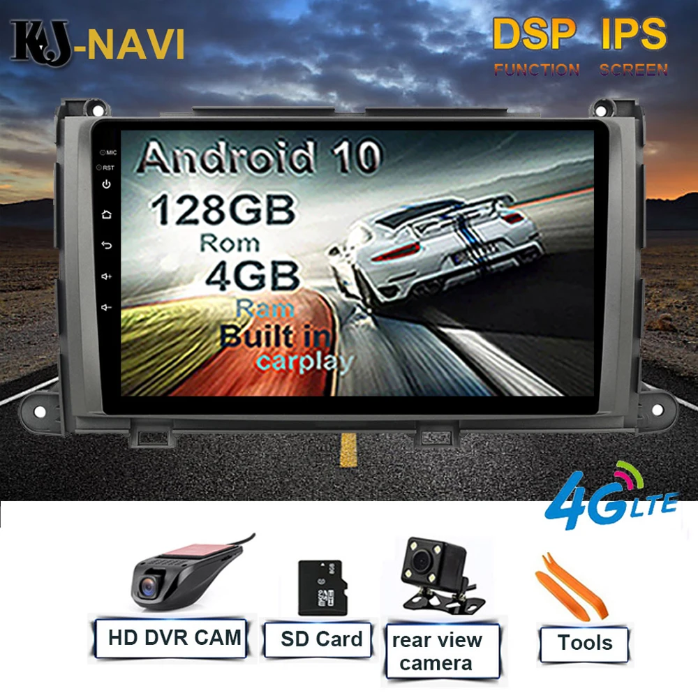 CARPLAY Android 10 DSP IPS для Toyota Sienna 2015 без DVD Автомагнитола GPS Навигация BT WIFI