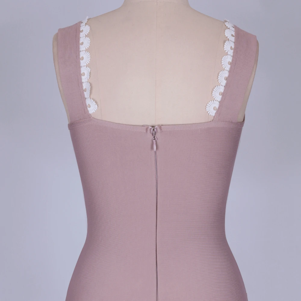 Ocstrade осеннее Бандажное платье миди Vestido, Новое поступление, элегантные бандажные платья телесного цвета, Сексуальные вечерние платья бодикон