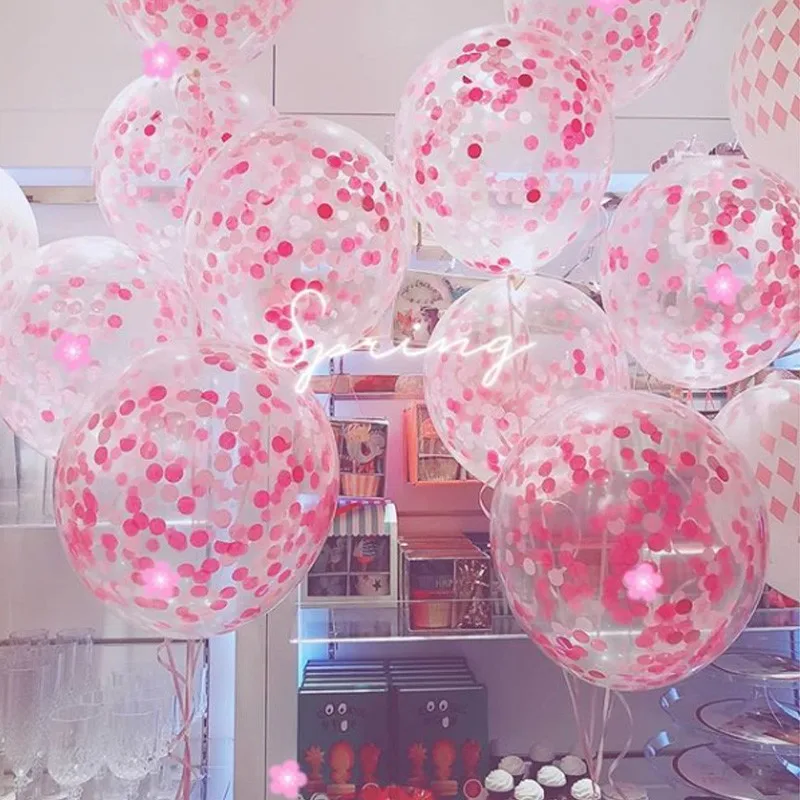 

50 100 шт 12 дюймов прозрачные латексные воздушные шары конфетти прозрачный шар с днем рождения Baby Shower Свадебная вечеринка украшения Globos