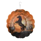 Металлическая подвеска-Спиннер с 3d-лошадью, вращающаяся Подвеска для сада ручной работы, настенные подвесные украшения, подарки для родителей