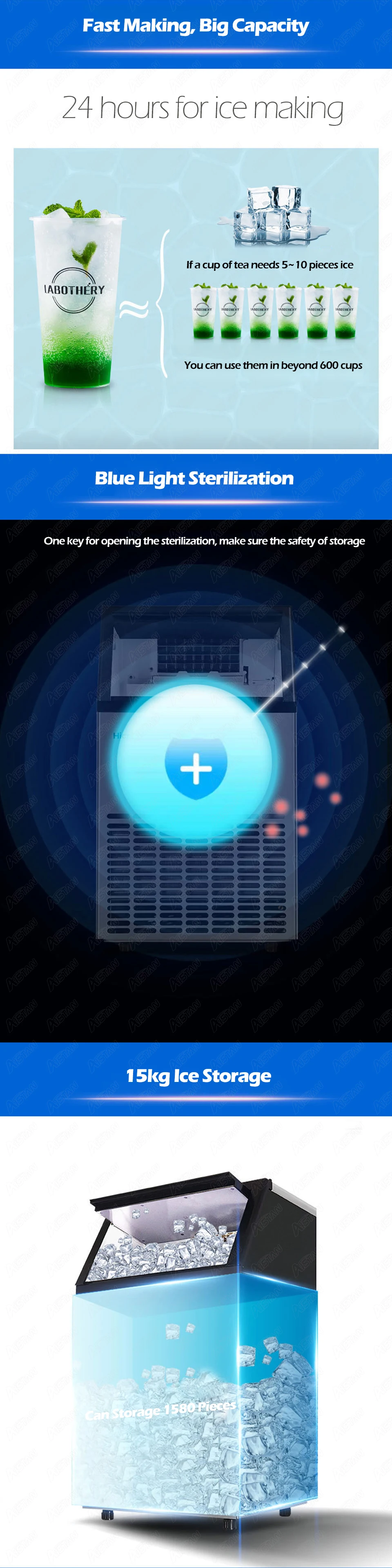 Электрическая автоматическая машина для производства кубического льда HZB80A