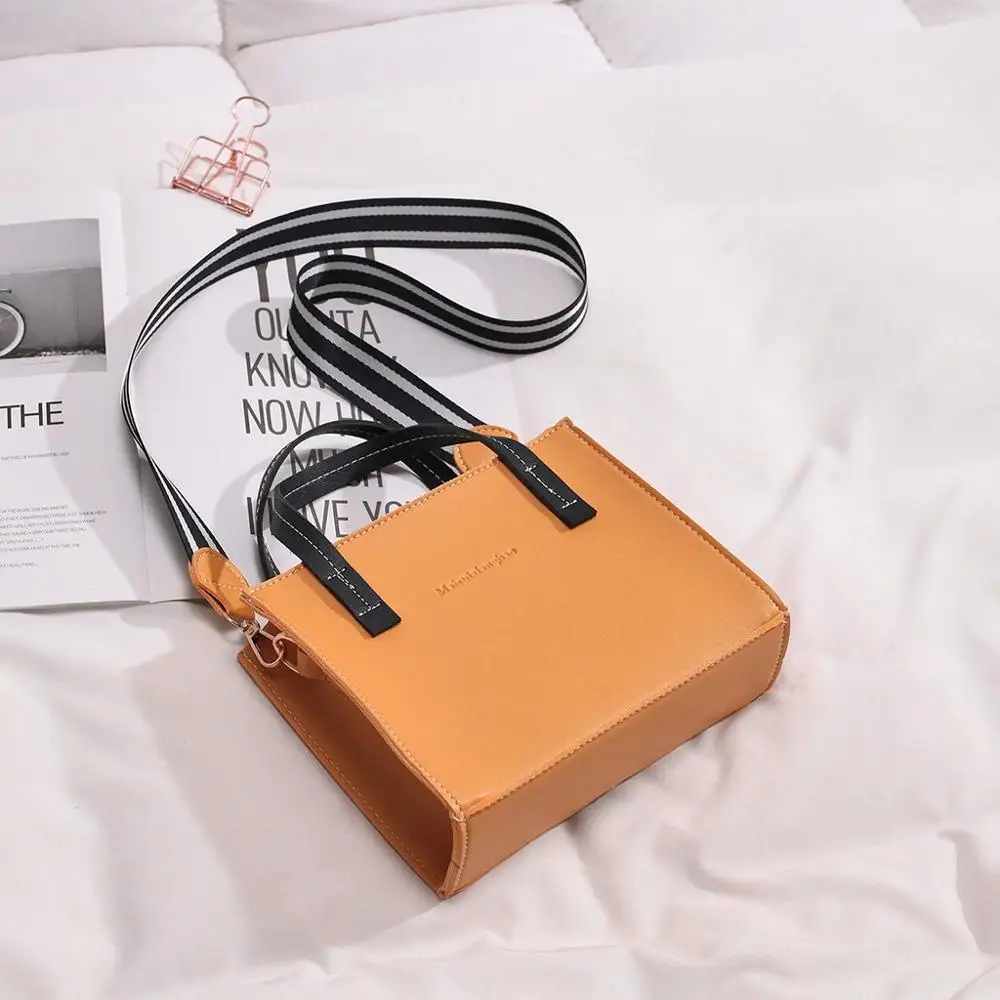 Женская сумка через плечо Большая вместительная одноцветная кожаная модные