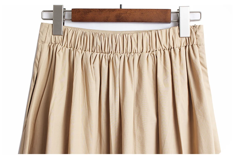 

[EAM] High Elastic Waist Khaki Pocket Irregular Pleated Casual Half-body Skirt Women Fashion New Spring Autumn 2021 1DD7487