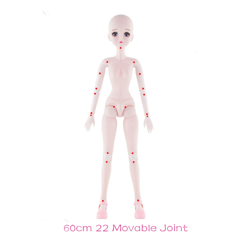 

1/3 60cm 22 Movable Joints Bjd Dolls Toy White Skin Naked Baby Changing The 3D Eyes BJD Doll Toy for Girls Gift