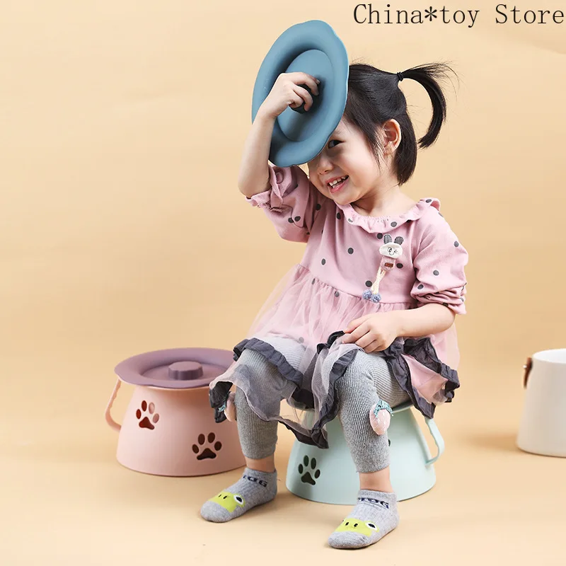 Cute Cartoon Children Potty Thickened with Lid Child Toilet Toilet Toilet Urinal Nocturnal Bucket Portable Toilet  Potty