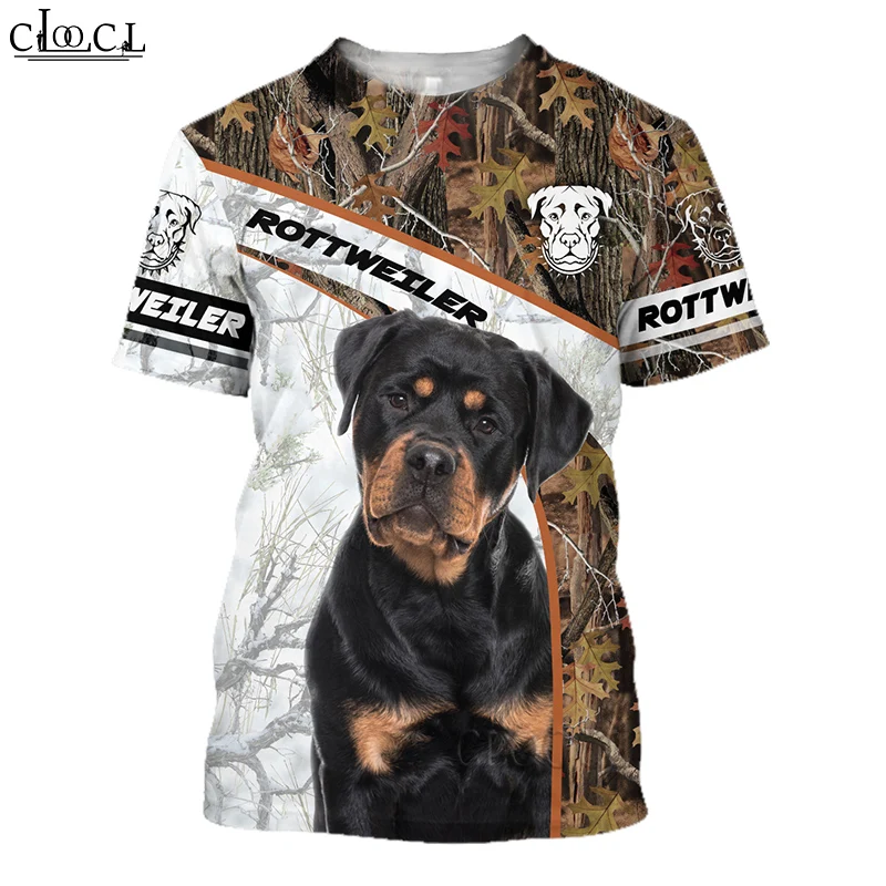 

CLOOCL Newest Beautiful Rottweiler Hunting T-shirt for Men Women 3D Print Casual Fashion Short Sleeve Pullover Drop Shipping
