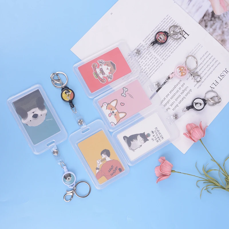 

Cute Cartoon Retractable Badge Card Holder Nurse Doctor Exhibition Pull Key ID Name Card Badge Holder School Office Supplies