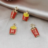 20pcs alloy cola drink fries enamel charms for jewelry making and crafting fashion earring pendant bracelet necklace floating