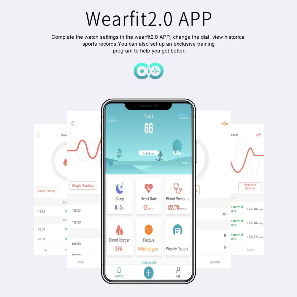 

GT105 1.22-Inch Color Touch Screen Heart Rate Sleep Monitor Pedometer Sports Waterproof Smart Bracelet For Android 4.4 Ios 8.4