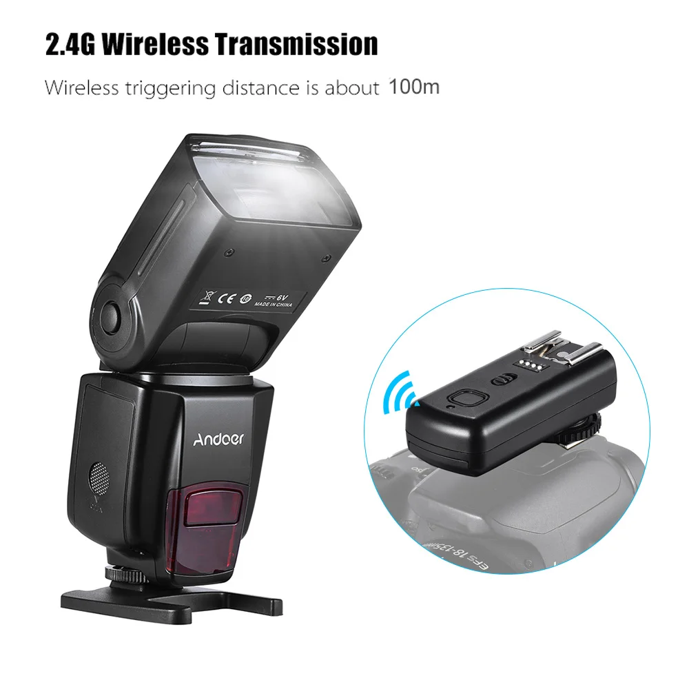 2 4G Беспроводная универсальная камера Speedlite Flash Light GN50 с триггером для вспышки