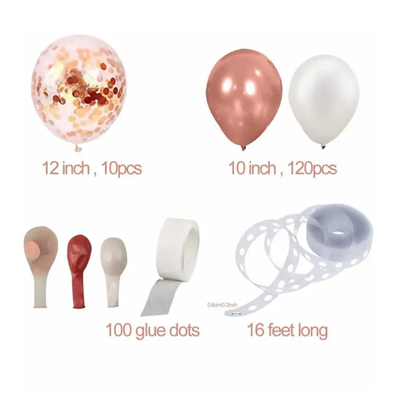 

1 Set Rose Gold Balloons Latex Balloons Confetti Latex Balloons Party Supplies