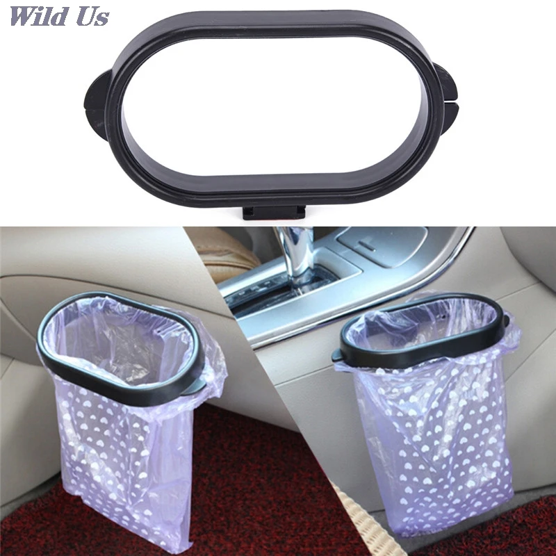 

Car Rubbish Bag Plastic Clip Vehicle Garbage Bags Frame Pasted Trash Holder black