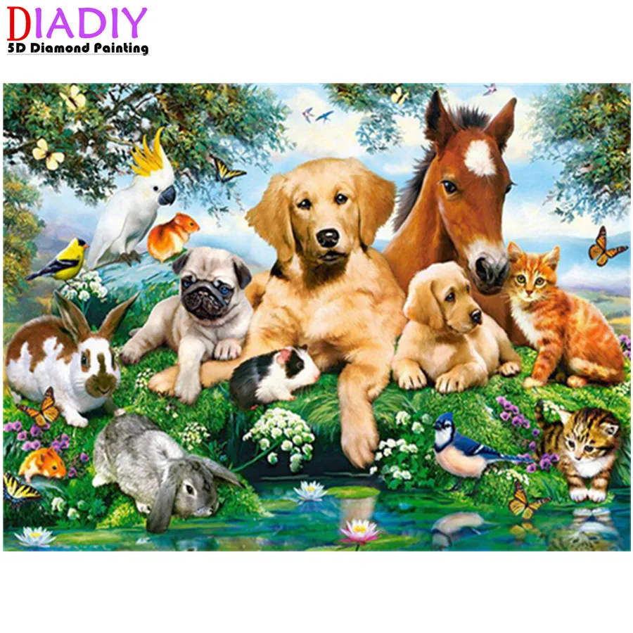 

Алмазная живопись с собакой, Набор для вышивки крестом стразы, мозаика с животными, домашний декор, ручная работа, подарок