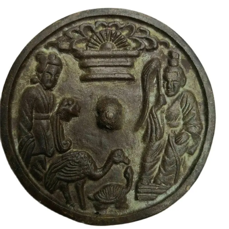 

China Old Bronze Old Feng Shui Bronze Mirror Figure Mirror