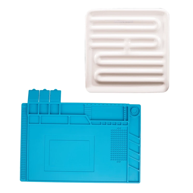 

1 Pcs S-160 45X30cm Heat Insulation Silicone Pad Desk Mat & 1 Set Ir Infrared Top Heater Ceramic Heating Hot Plate